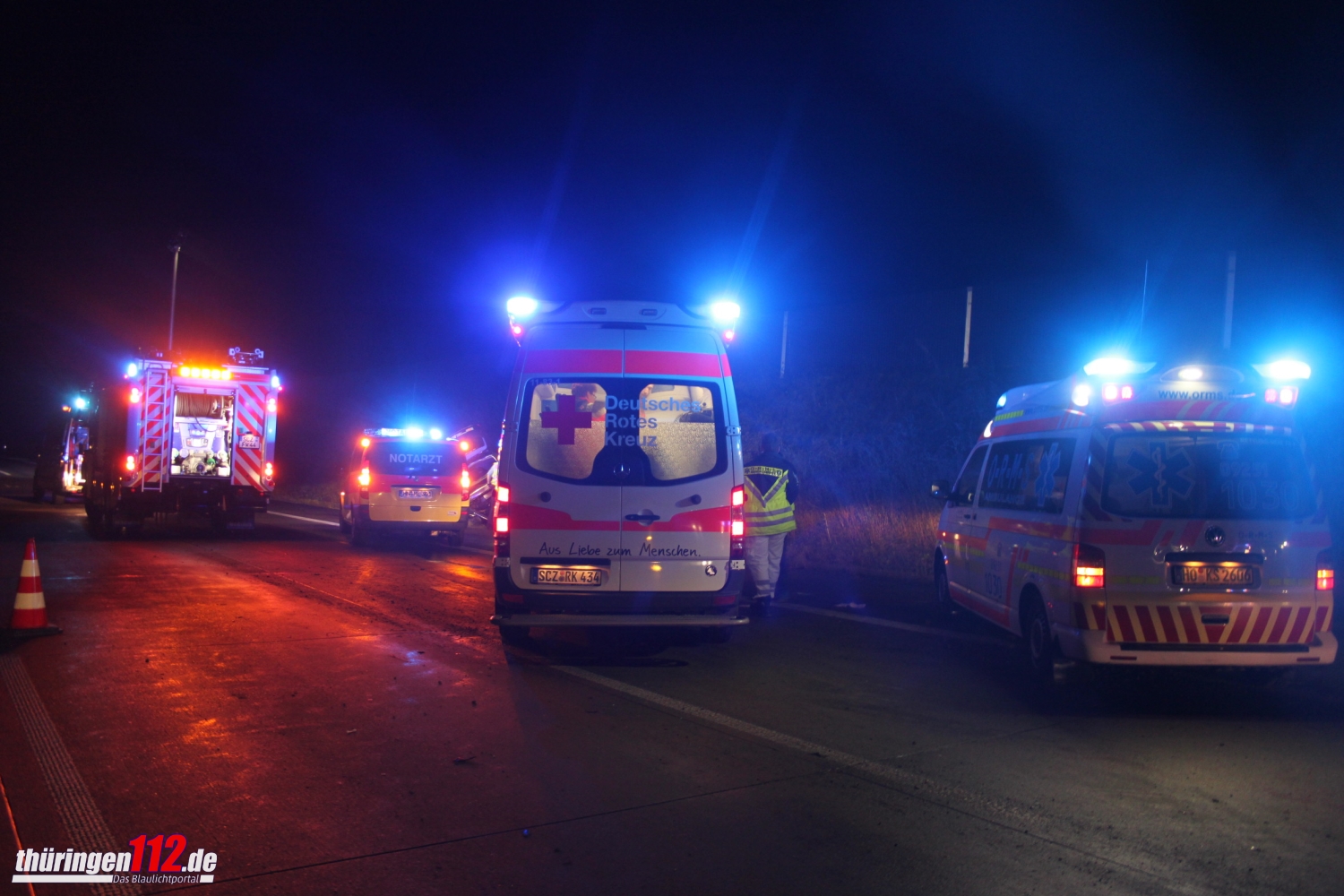 Mehrfacher Überschlag auf A9 bei Schleiz