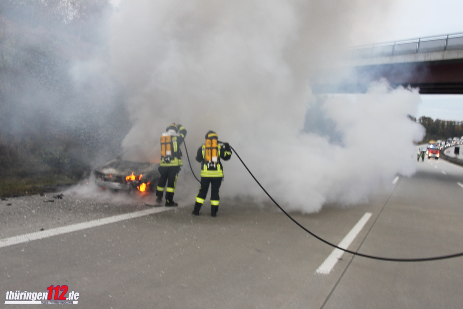 PKW Brand bei Schleiz auf A9 5