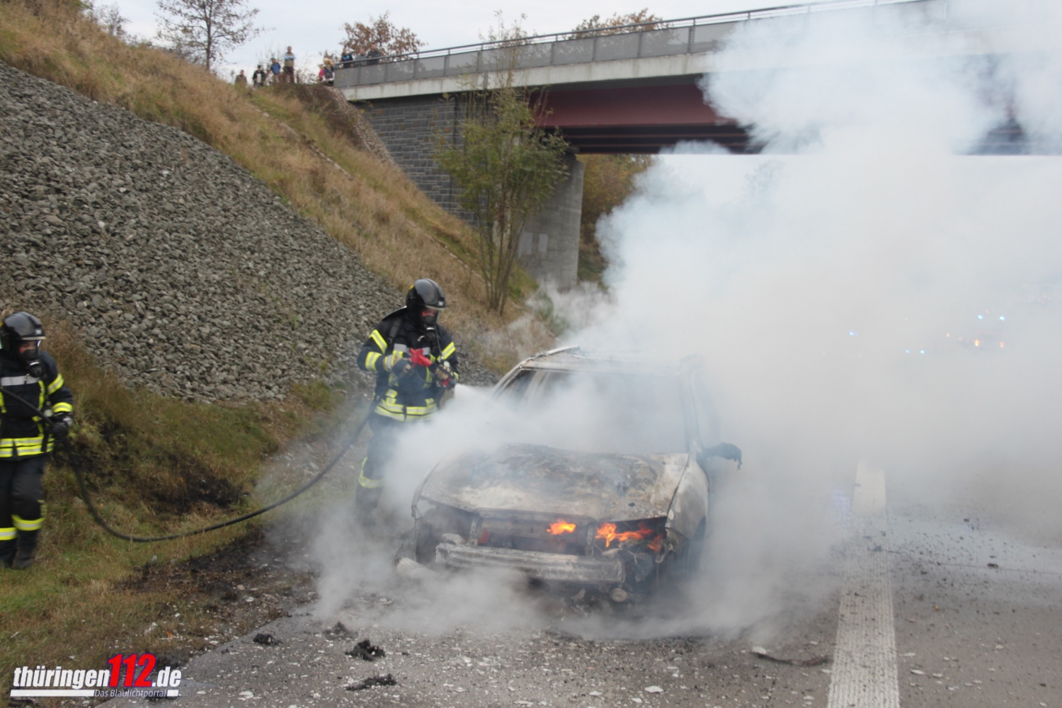 PKW Brand bei Schleiz auf A9 6