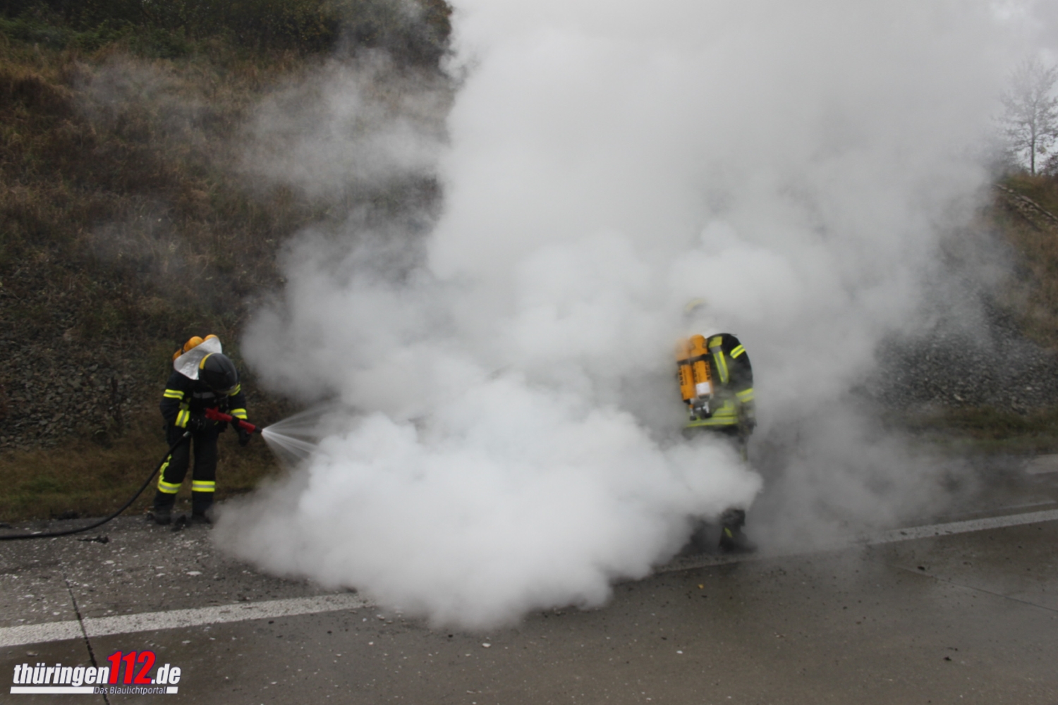 PKW Brand bei Schleiz auf A9 8