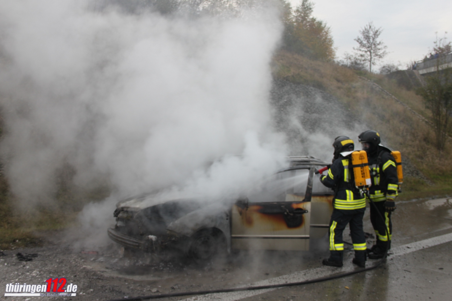 PKW Brand bei Schleiz auf A9 9