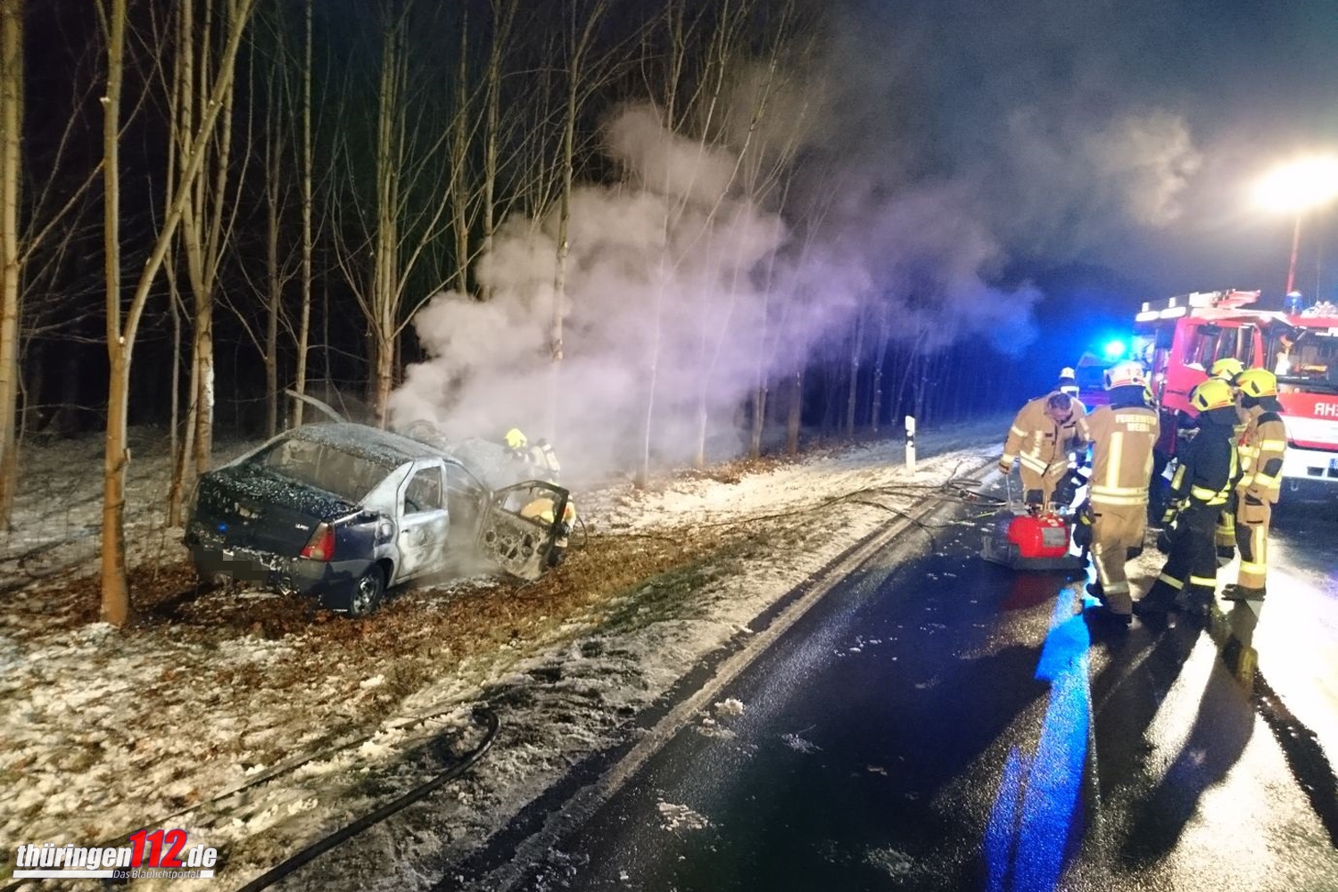 Unfall mit Brandfolge Weida a