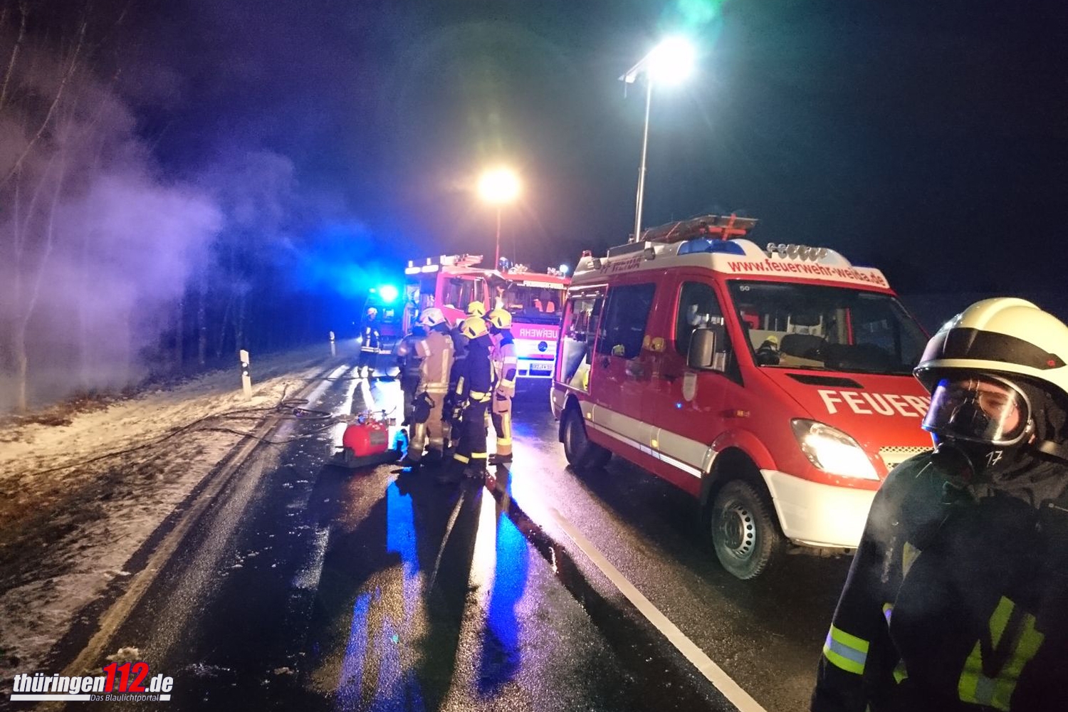 Unfall mit Brandfolge Weida b