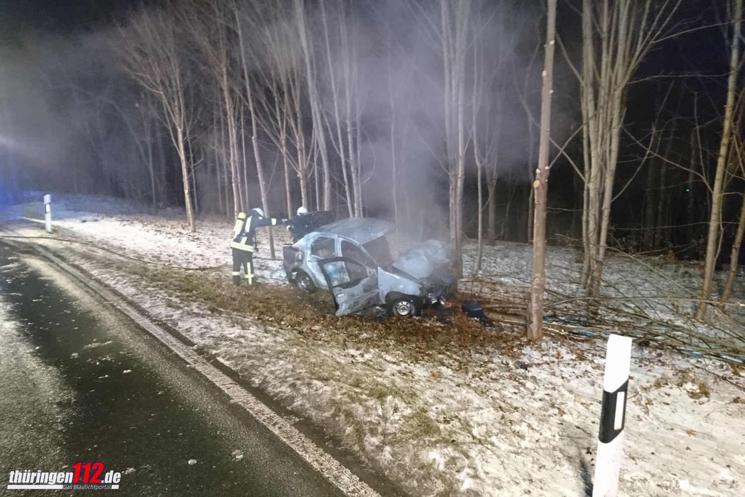 Unfall mit Brandfolge Weida c